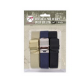 54" 3 Pack Military Color Web Belt W/Buckle